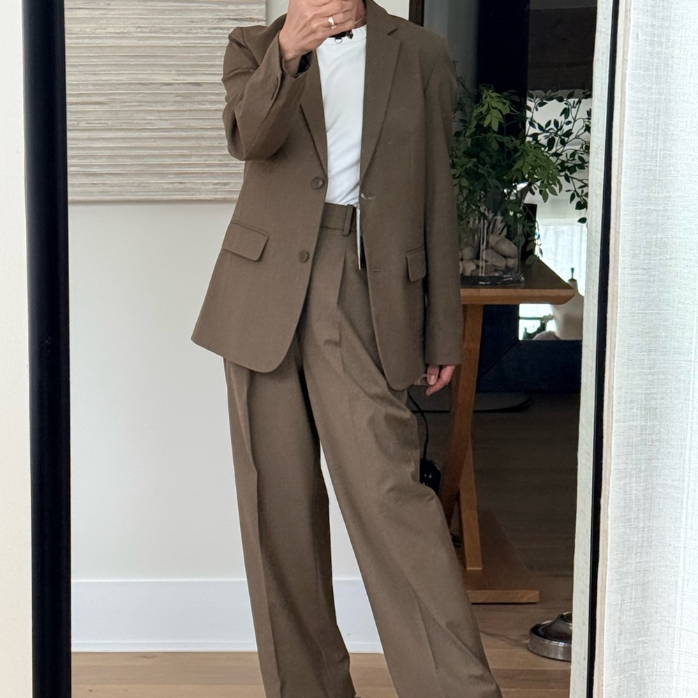 Uniqlo Olive jacket and pants suit size XS Perite NWT